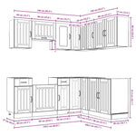 ZNTS 11 Piece Kitchen Cabinet Set Kalmar Old Wood Engineered Wood 3314949