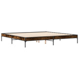 Bed Frame without Mattress Smoked Oak 200x200 cm 844998