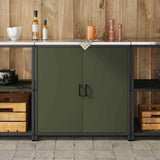 Kitchen Storage with Shelf Olive Green 90 x 50 x 92 cm Steel 874985