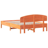 Bed Frame without Mattress Wax Brown 150x200 cm King Size Solid Wood Pine 3207208