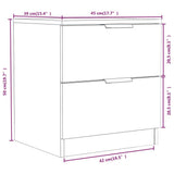 Bedside Cabinets 2 pcs Grey Sonoma Engineered Wood 817036