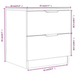 Bedside Cabinets 2 pcs Concrete Grey Engineered Wood 811223