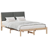 Bed Frame with Headboard Brown 135 x 190 cm Solid Pine Wood 878900