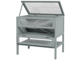 Wooden Hamster Cage 3 Tier House w/ Storage Shelf, Openable Top for Gerbils, Grey T3398P350015