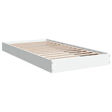 Bed Frame without Mattress White 90x190 cm Single Engineered Wood 842070