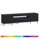 LED TV Cabinet Black Engineered Wood 896466