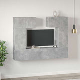 6 Piece TV Cabinet Set Concrete Grey Engineered Wood 3079118