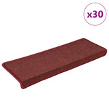 ZNTS Stair Mats 30 pcs 65x21x4 cm Matte Red 3365779