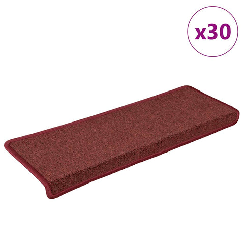 ZNTS Stair Mats 30 pcs 65x21x4 cm Matte Red 3365779