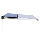 Manual Retractable Awning 450x300 cm Blue and White 3055194