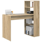 Desk with Shelf Sonoma Oak 113 x 54 x 120 cm Engineered Wood 869276