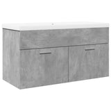 Bathroom Sink Cabinet with Built-in Basin Concrete Grey 3324860