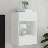 TV Wall Cabinet with LED Lights White 40x30x60.5 cm 837078