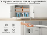 Metal Storage Cabinet with Lock and Adjustable Shelves - White T3398P425018