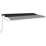 ZNTS Manual Retractable Awning with Posts 6x3.5 m Anthracite 3070279