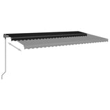 ZNTS Manual Retractable Awning with Posts 6x3.5 m Anthracite 3070279