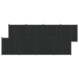 Fence Panel 8 pcs WPC and Aluminium Black 3429490