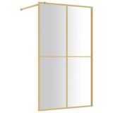 Walk-in Shower Wall with Clear ESG Glass Gold 118x195 cm 154949
