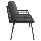Garden Bench with Cushion Anthracite 114 x 64 x 90cm Steel 4108261