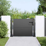 Garden Gate with Lock Black 110 x 105 cm Powder-Coated Steel 42015909