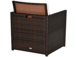 2 Seater Rattan Cube Garden Furniture Set, Rattan Dining Set with Cushions, Outdoor Dining Table and T3398P328390