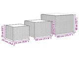 Garden Planters 3 pcs Grey Poly Rattan 366397