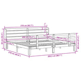 Bed Frame White Solid pine wood, Plywood Double Bed Frame 3306862