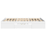 Bed Frame without Mattress White 135x190 cm Double Engineered Wood 3295506
