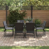 Garden Dining Set 9 pcs Black Steel 3335868