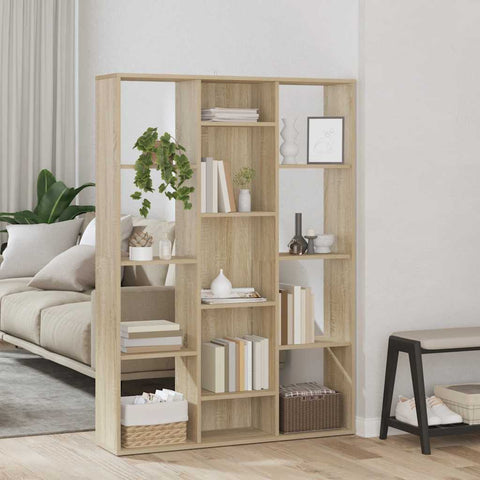 Room Divider/Book Cabinet Sonoma Oak 100x24x140 cm Engineered Wood 800444