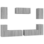 ZNTS 7 Piece TV Cabinet Set Grey Sonoma Engineered Wood 3114308