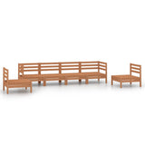 6 Piece Garden Lounge Set Honey Brown Solid Pinewood 3082545