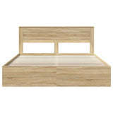 Bed Frame with Headboard Sonoma 180 x 200 cm Solid Pine Wood 3409729