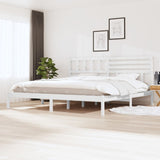 Bed Frame White Solid pine wood 180x200 cm Super King Durable 3101039