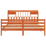 Bookcase Bed without Mattress Wax Brown 200x200cm Solid Wood Pine 3321960