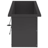 Garden Planter with LED 2 pcs Black 30 x 100 x 30 cm Steel 8008113