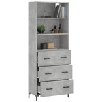 Highboard Concrete Grey 69.5x34x180 cm Engineered Wood 3189385