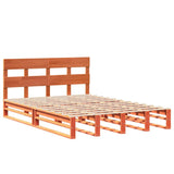 Bed Frame without Mattress Wax Brown 140x200 cm Solid Wood Pine 3302296