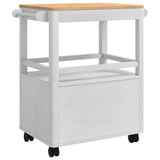 Kitchen Trolley FLORO White 72.5 x 45 x 80 cm Solid Pine Wood 42011252