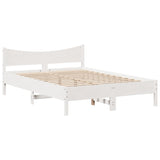 Bed Frame without Mattress White 140x190 cm Solid Wood Pine 3323306