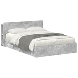 Bed Frame with Storage with Drawer Concrete Grey 150 x 200 cm 3433588