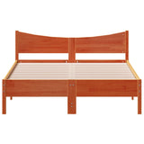 Bed Frame without Mattress Wax Brown 140x190 cm Solid Wood Pine 844744