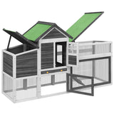 Chicken Coop Grey 186,5x58,5x113 cm Solid Wood Pine 172229