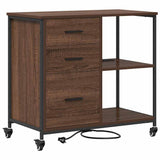 Cabinet with Charging Station Brown Oak 76 x 41 x 72 cm 859839