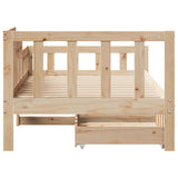 Daybed with Drawers without Mattress 90x190 cm Single Solid Wood 3302102