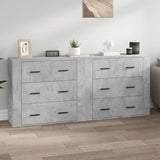 Sideboards 2 pcs Concrete Grey Engineered Wood 3185411