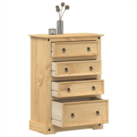 ZNTS Chest of Drawers Corona 80x43x114 cm Solid Wood Pine 4005672