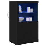 LED Sideboard Black Oak 60.5 x 37 x 100 cm Engineered Wood 863017