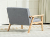 Accent Chair Wood Frame with Thick Cashmere Cushions Wide Seat Armchair Home Furniture Bedroom T3398P343448