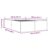 Bed Frame without Mattress Black 140x200 cm 3280924